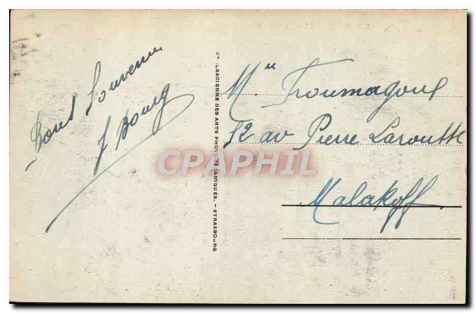 Deauville - Plage Fleurie - Normandy Hôtel et les Tennis — éditeur : Cie. L'Académie des Arts, Strasbourg, n° 144 — Verso