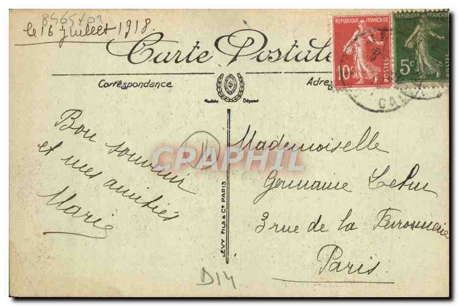 Deauville — Royal Hôtel — LL. — n° 323 — Verso