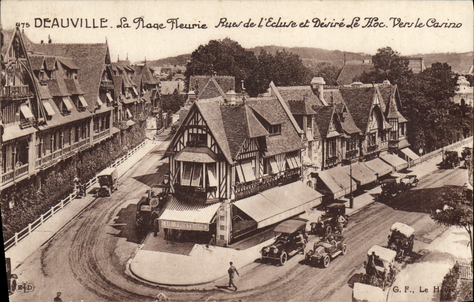 Deauville. La Plage Féerique. Rues de l'Écluse et Déviré Le TROC. Vers le Casino — G.F., Le H.