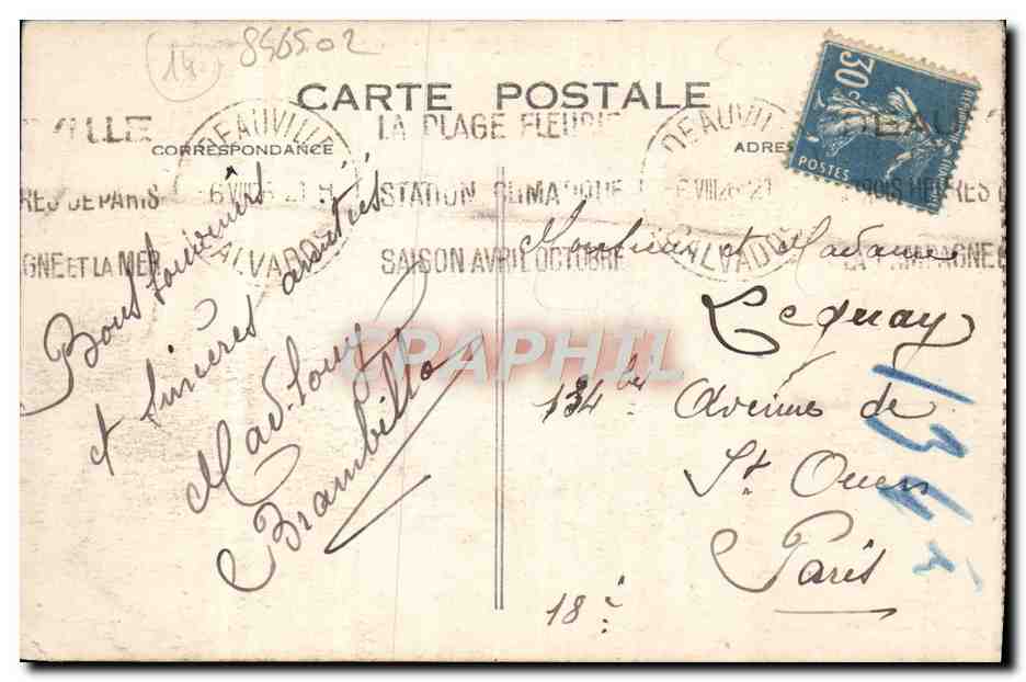 Deauville - Rue de l'Écluse et Désiré Le Hoc - Vers le Casino — G. F. Le Mavre, n° 475 — Verso