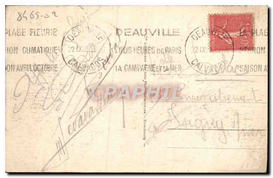 Deauville - La Plage Fleurie - Place du Casino — éditeur anonyme, n° 139 — Back