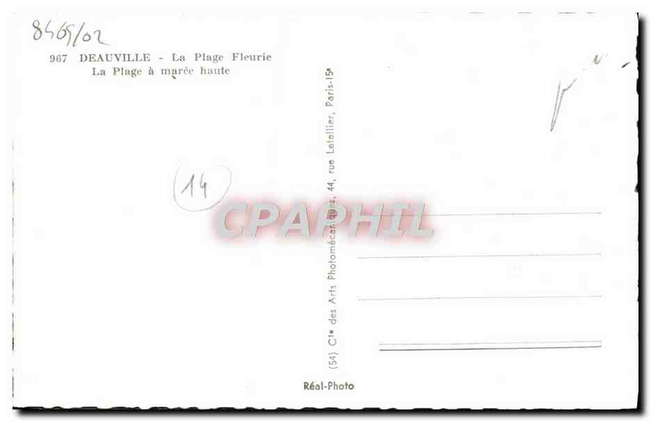 CPM Deauville La plage fleurie la plage a maree haute — Verso