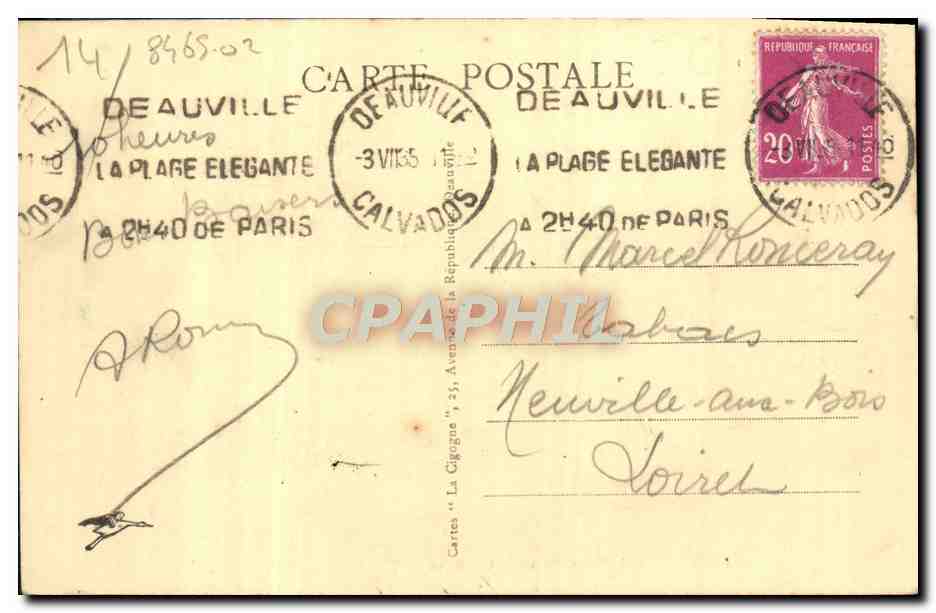 Deauville, la Plage Fleurie — Les Bains — The flowered Beach — The Baths — éditeur Calvados, n°20 — Back