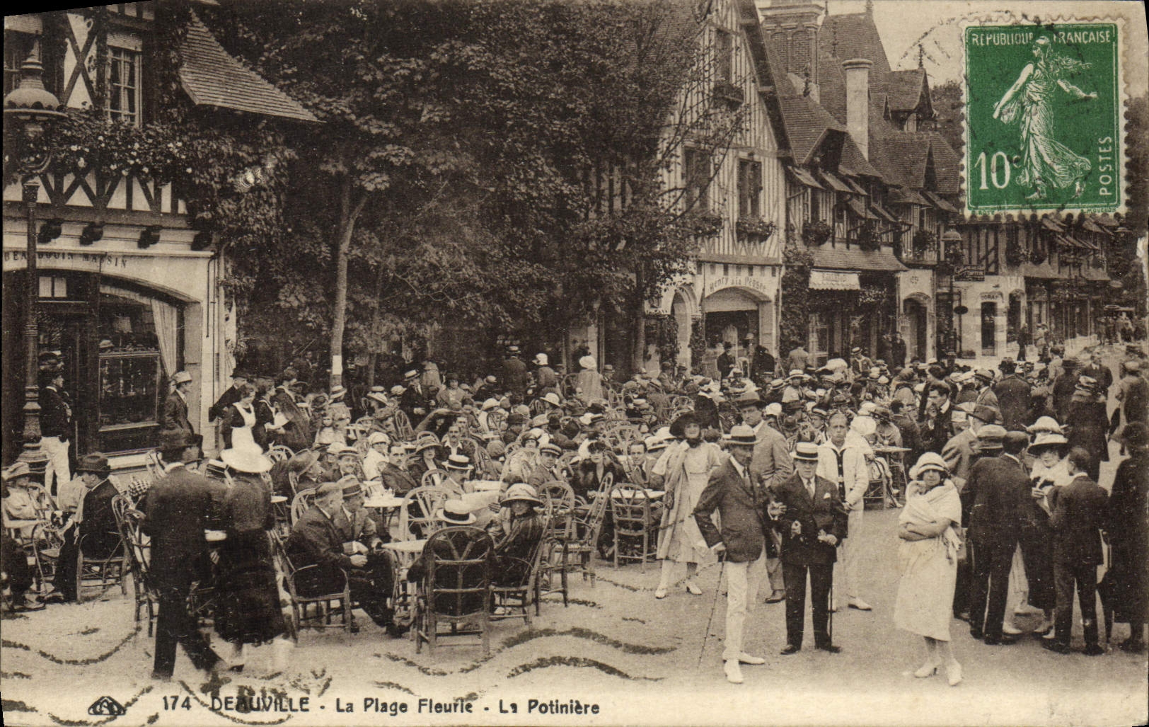 Deauville - La Plage Fleurie - La Potinière — éditeur Benjouis & Massié, n° 174