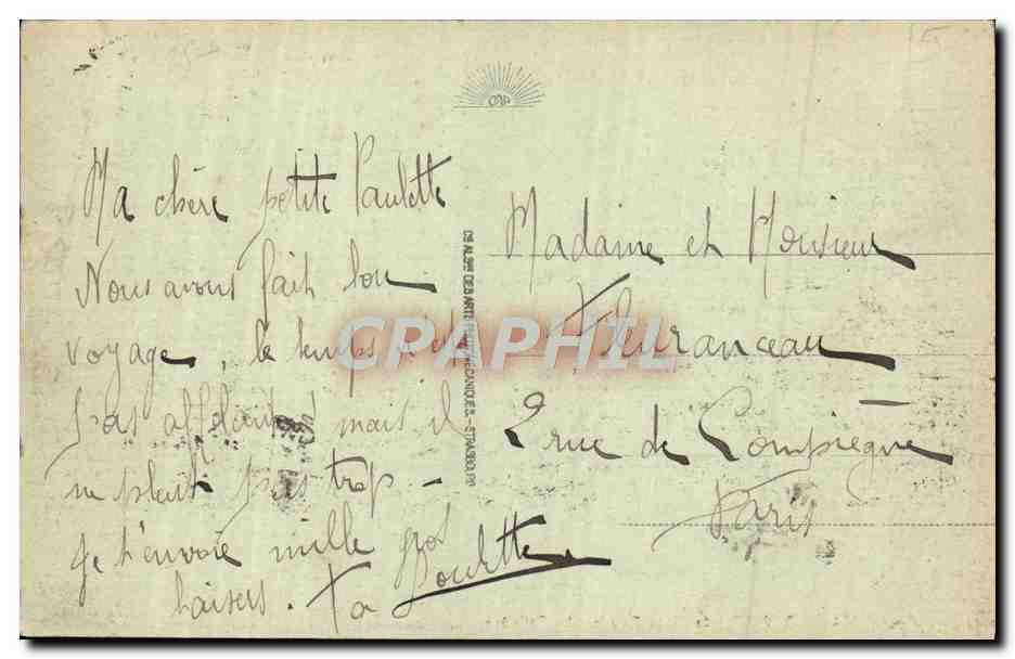 Deauville - La Plage Fleurie - La Potinière — éditeur Benjouis & Massié, n° 174 — Verso