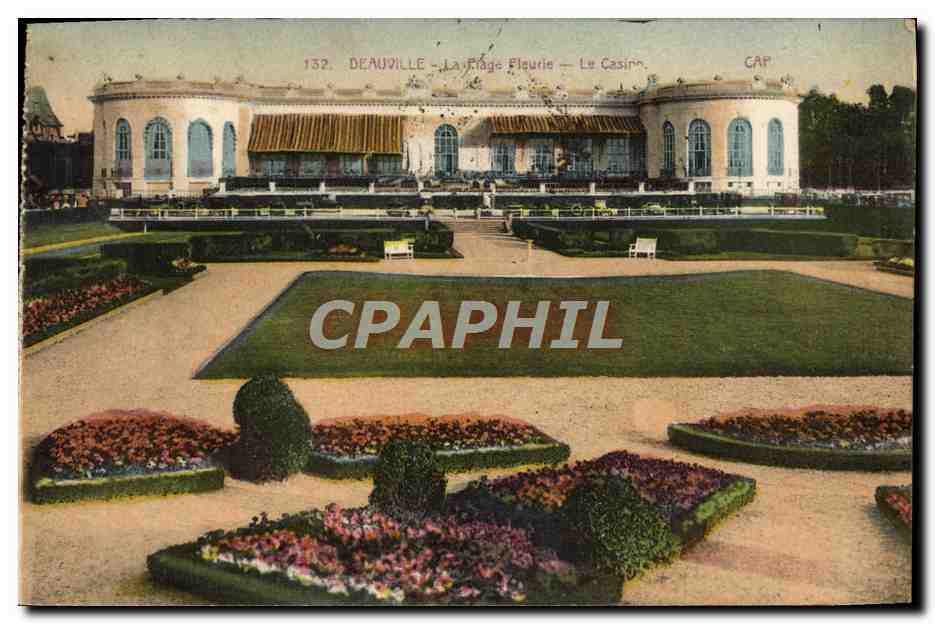 Deauville - La Plage Fleurie - Le Casino — CPA PHIL n°132