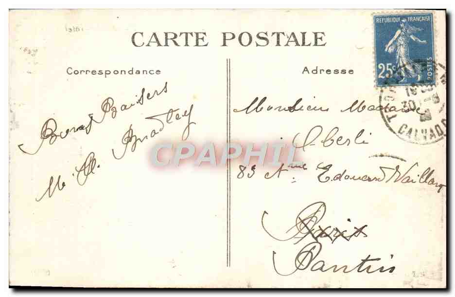 CPA Deauville Normandy hotel — Verso
