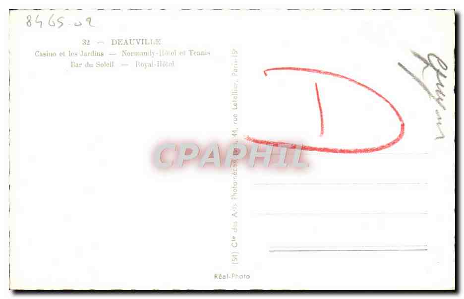 CPM Deauville — Verso