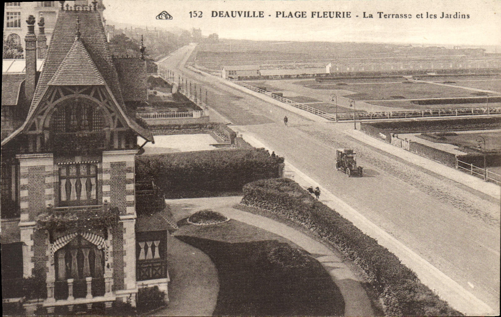 Deauville - Plage Fleurie - La Terrasse et les Jardins — éditeur CP-ALSACIENNE DES ARTS PHOTOGRAPHIQUES, Strasbourg, n° 152