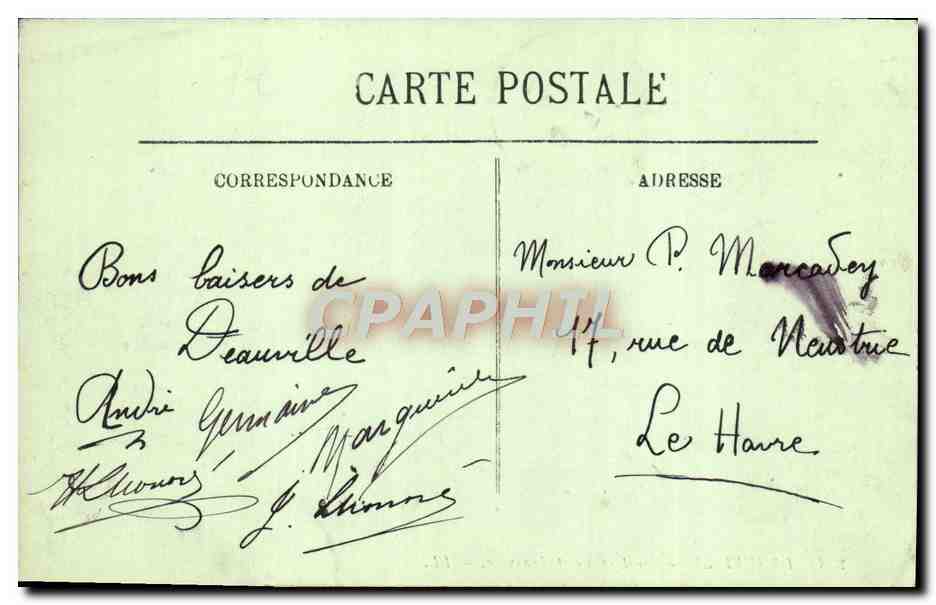 Deauville — La Terrasse et Trouville — LL. — n°208 — Verso