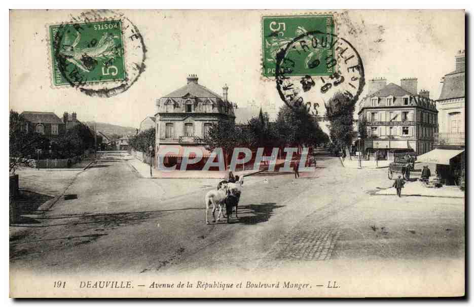 Deauville — Avenue de la République et Boulevard Monger — LL.