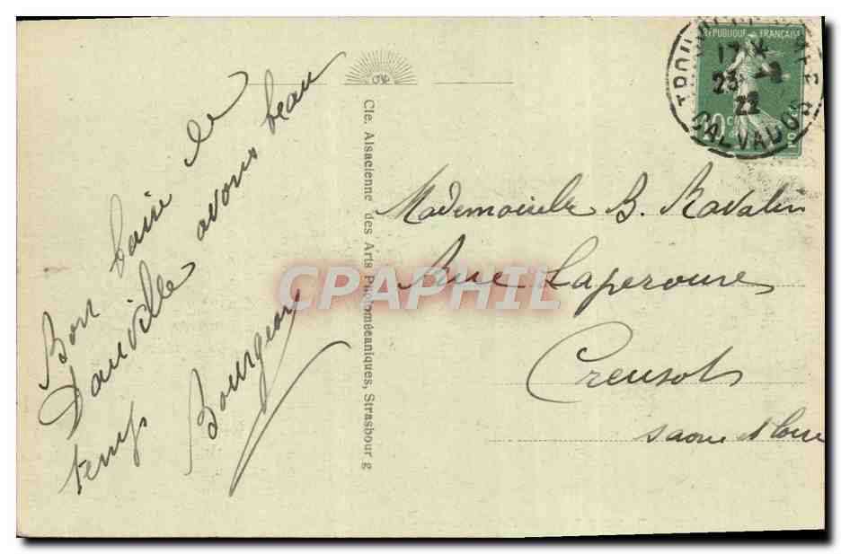 CPA Deauville la plage fleurie rue gontaut biron — Verso