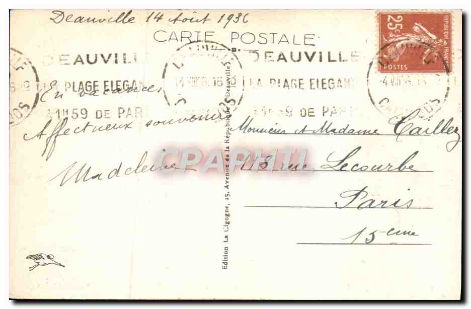CPA Deauville La plage fleurie le bassins des yachts Bateaux — Rückseite