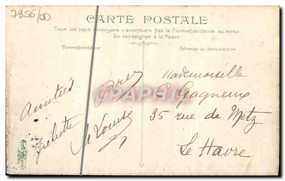 CPA Deauville Une barque sur la place Enfants — Verso