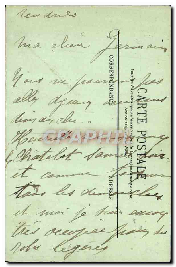 Deauville — Le Jardin du Cercle et la Plage — LL. — 1906 — Verso