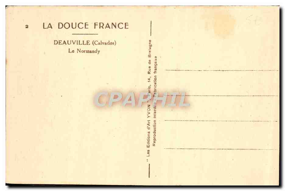 Deauville (Calvados) — rue animée avec magasin 'AU PRINTEMPS' — Les Éditions d'Art YVON — Rückseite