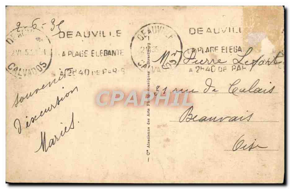 Deauville — Le Normandy-Hôtel (Théo Petit, arch.) — Verso