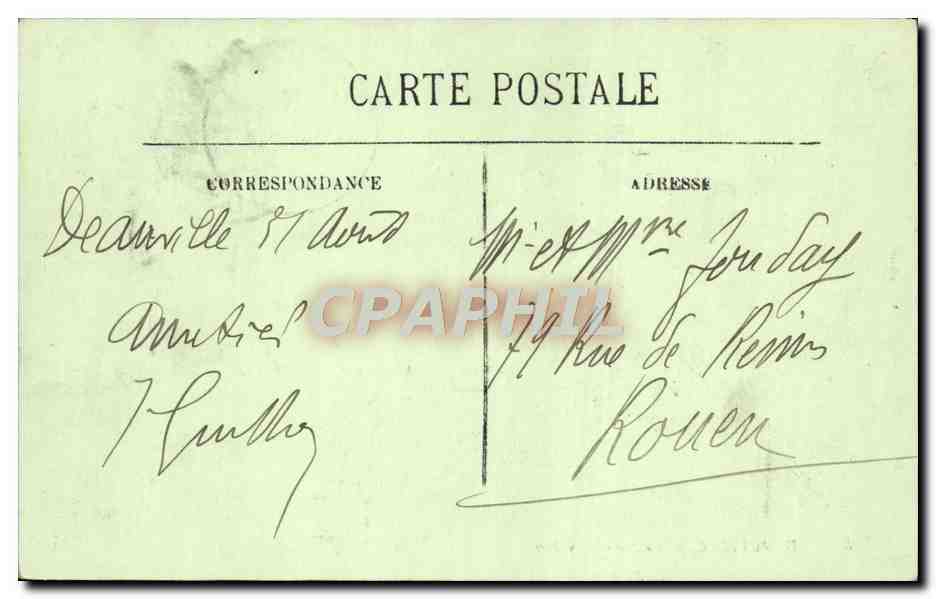 CPA Deauville Le Normandy Hotel — Verso