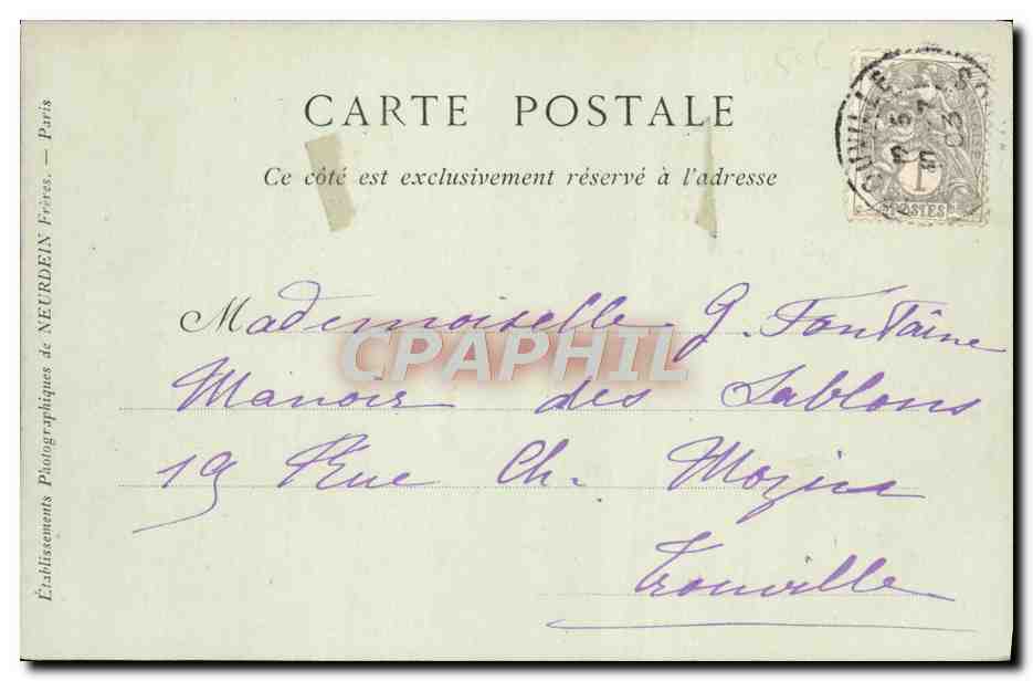 Deauville-sur-Mer — La Promenade de la Plage, la Villa Elisabeth — O. Fontaine, n°85 — Verso