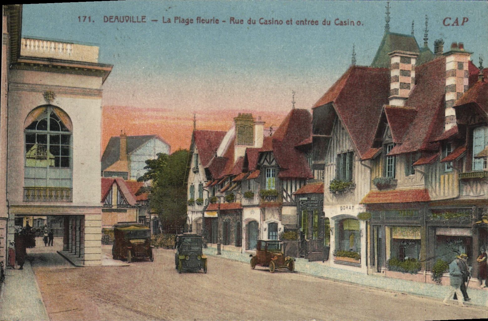 CPA Deauville La Plage Fleurie Rue du Casino et entree du casino
