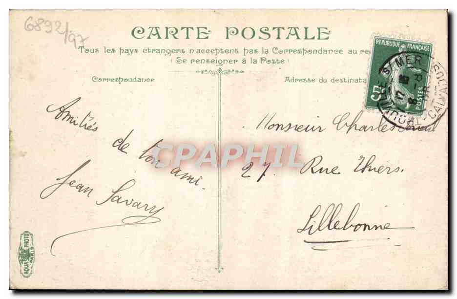 CPA Trouville Bateau de Peche Sortant du Port — Verso