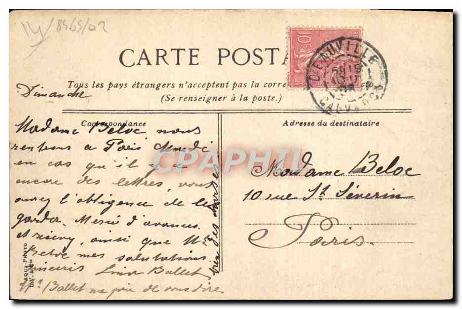 CPA Trouville Le Bac a Maree Basse — Rückseite