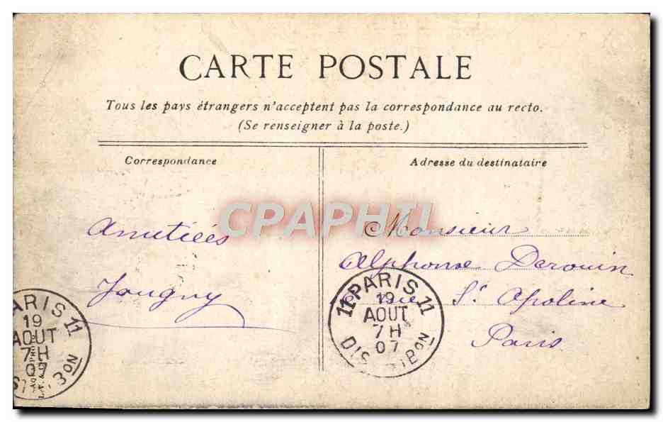 CPA Trouville Le Bac — Verso