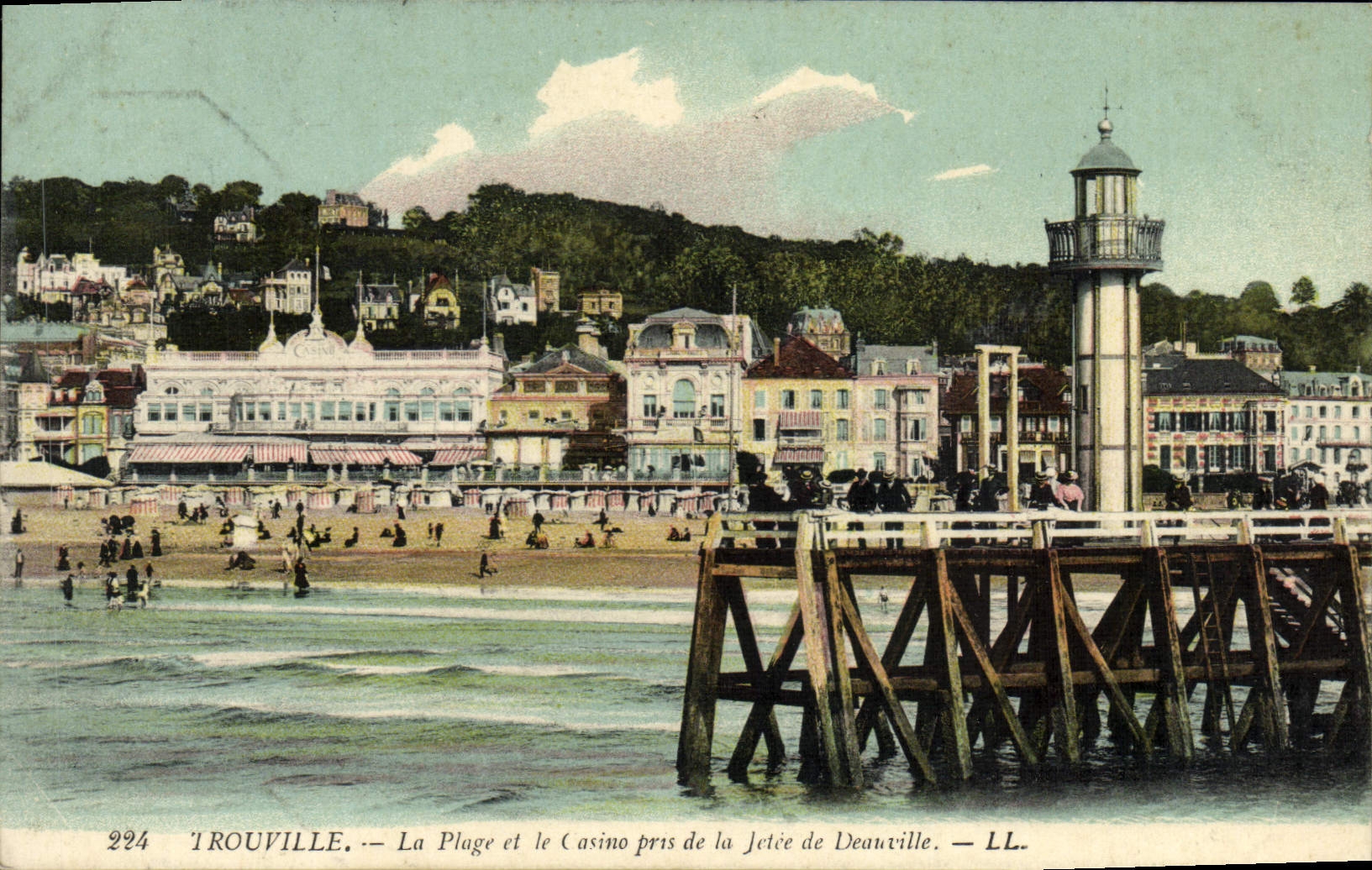 Trouville — La Plage e il Casinò visti dalla Darsena di Deauville — LL, n°224