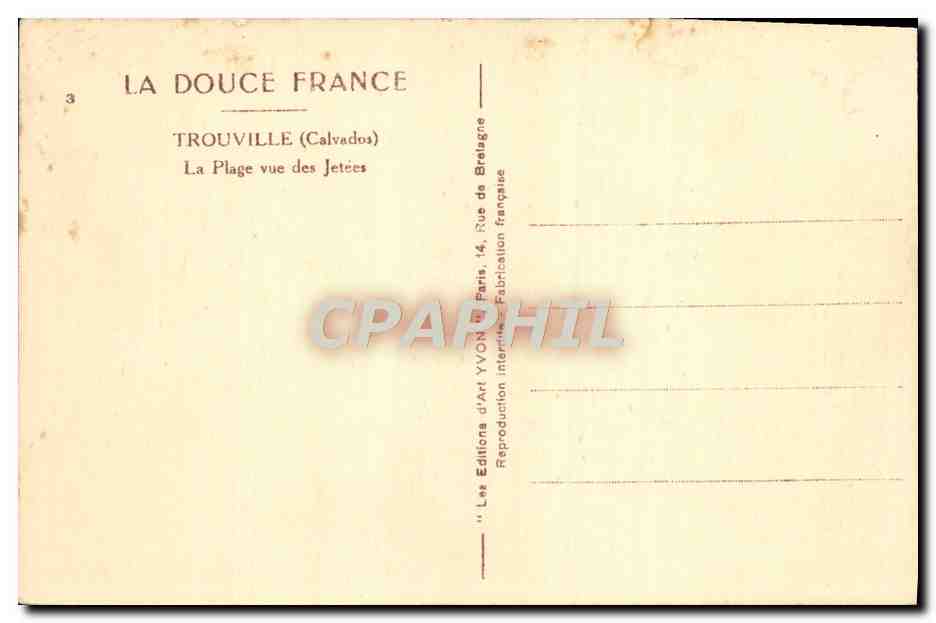 CPA Trouville Reine des Plages La Plage vu des jetees — Rückseite