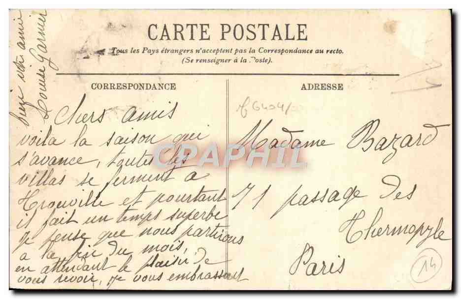 CPA Trouville Deauville Vue Generale  — Rückseite
