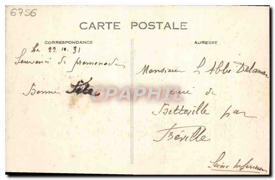 CPA Trouville Reine des Plages La mer et la plage vues du calvaire  — Verso