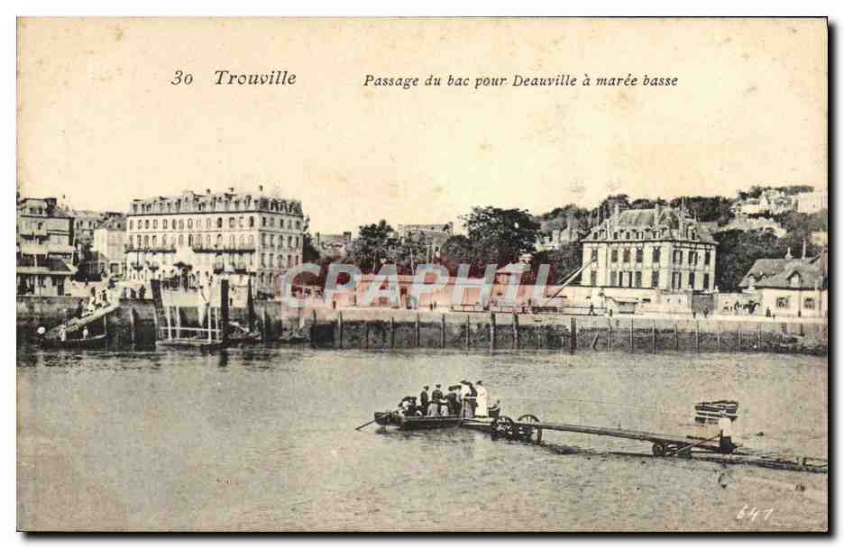 CPA Trouville Passage du Bac Deauville a Maree Basse