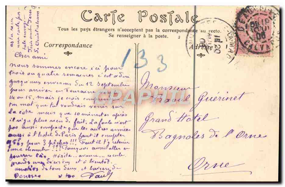 CPA Trouville sur Mer Le bac de Deauville — Verso