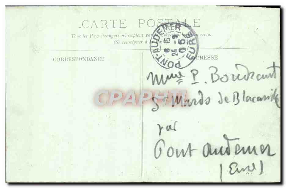 CPA Trouville Sur mer Le Bac de Deauville a maree basse — Verso