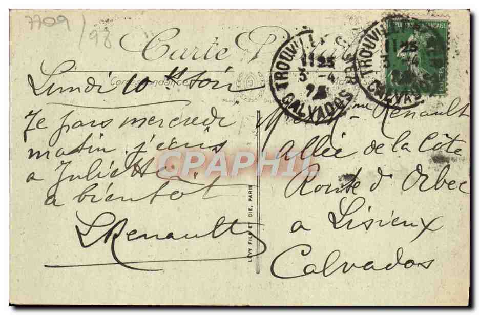 Trouville-Deauville — Le Bac — Lévy Frères — Verso