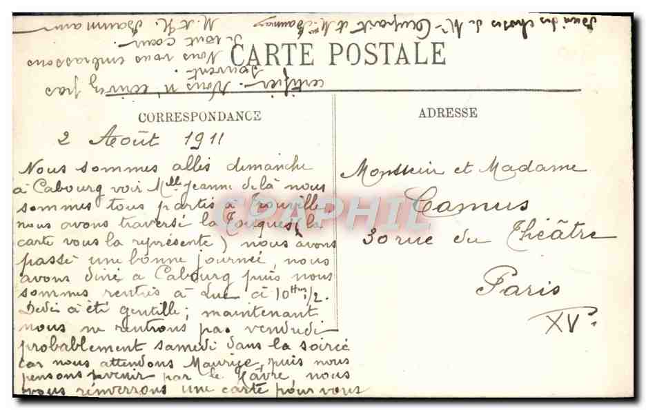 CPA Trouville Bac de Deauville — Verso