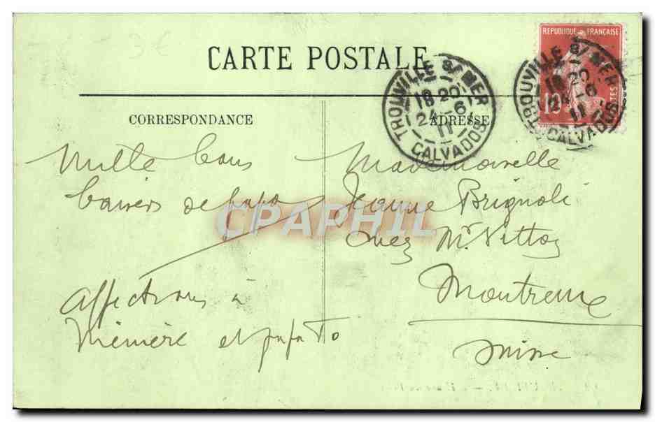 CPA Trouville L'Heure du Bain — Rückseite