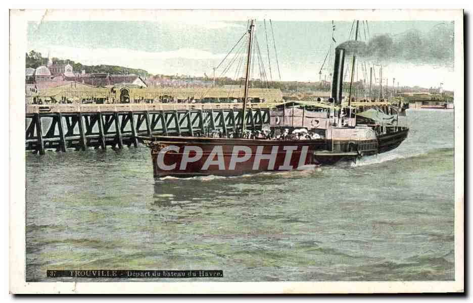 CPA Trouville Depart du bateau du Havre 