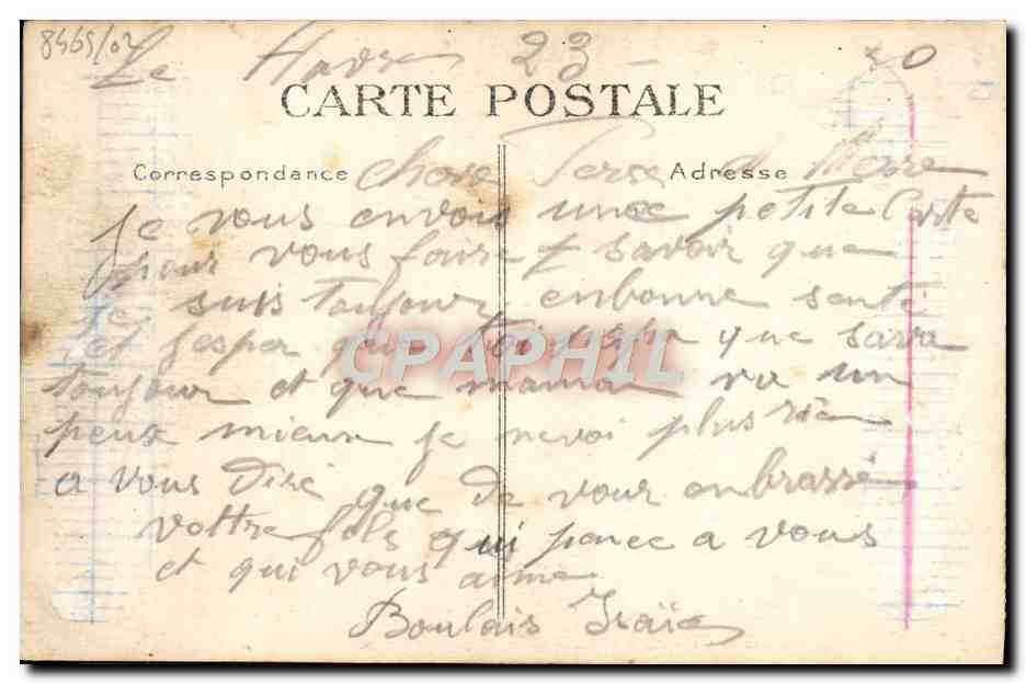 CPA Trouville Le depart du Bateau du Havre — Rückseite