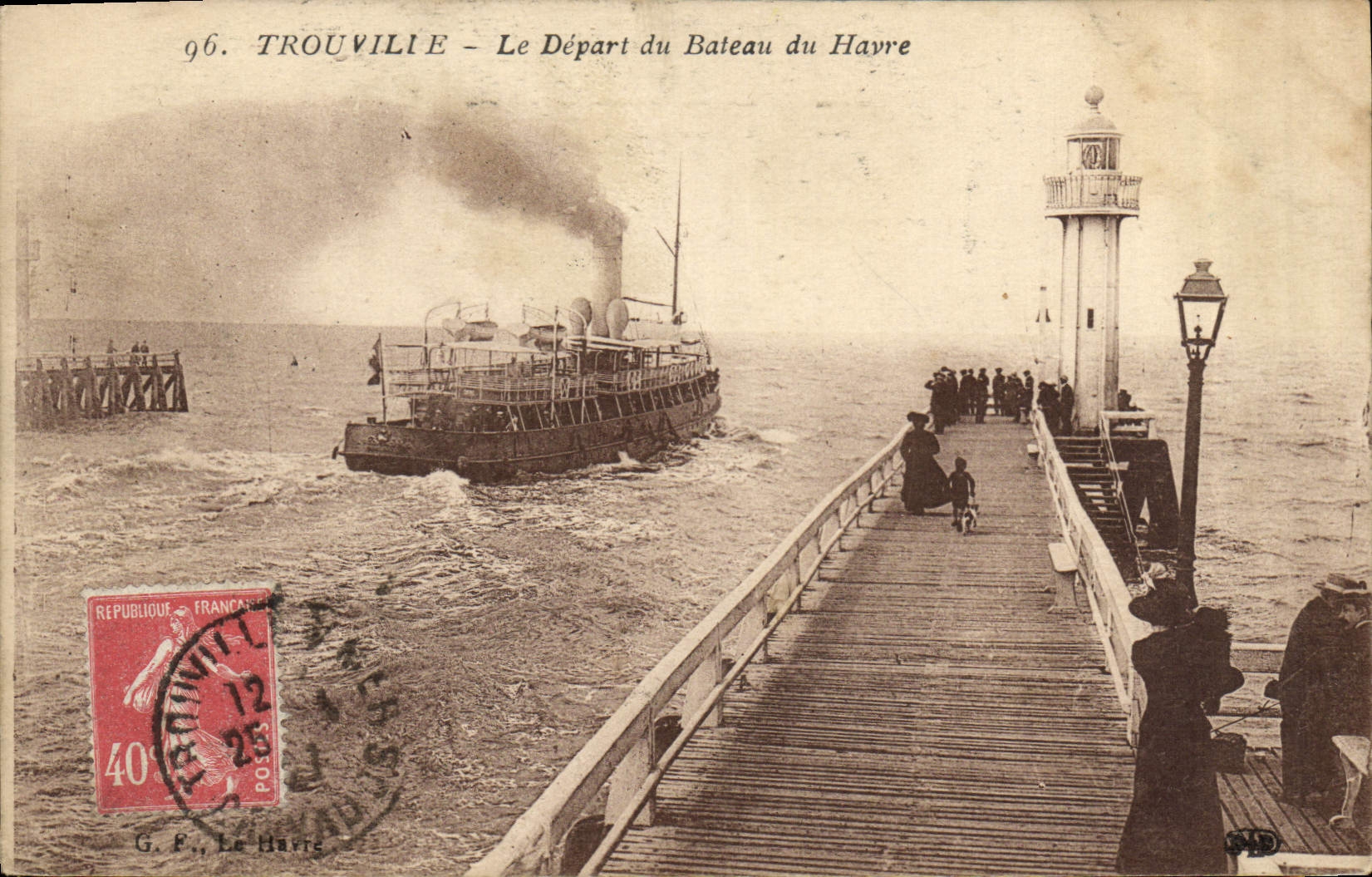 Trouvilié — Le Départ du Bateau du Hayre — G. F., Le Hayre