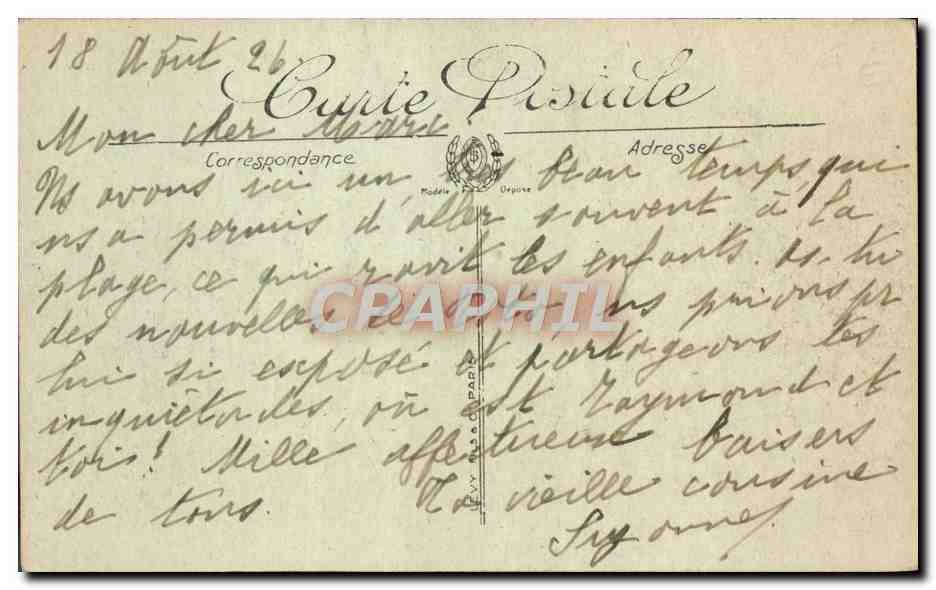 CPA Trouville Le depart de l'Augustin Normand Bateau  — Verso