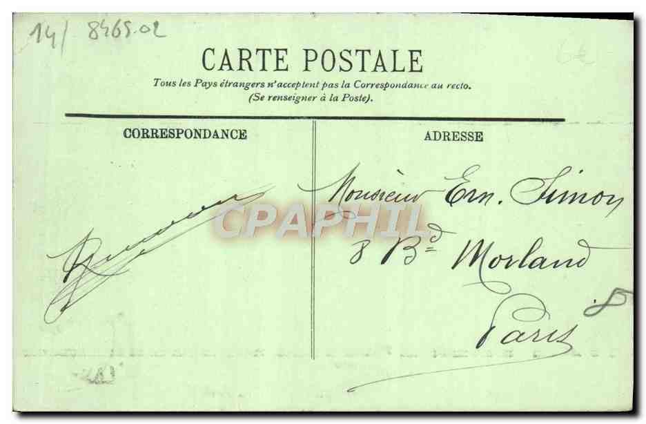 CPA Trouville Depart du Bateau du Havre La Touques — Verso