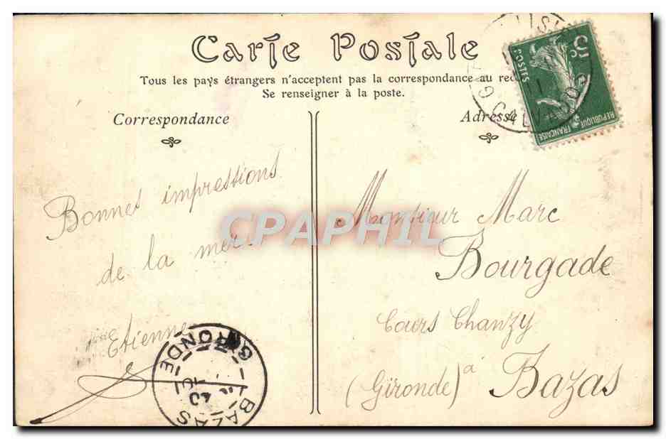 CPA Trouville Sur Mer Le Casino — Rückseite