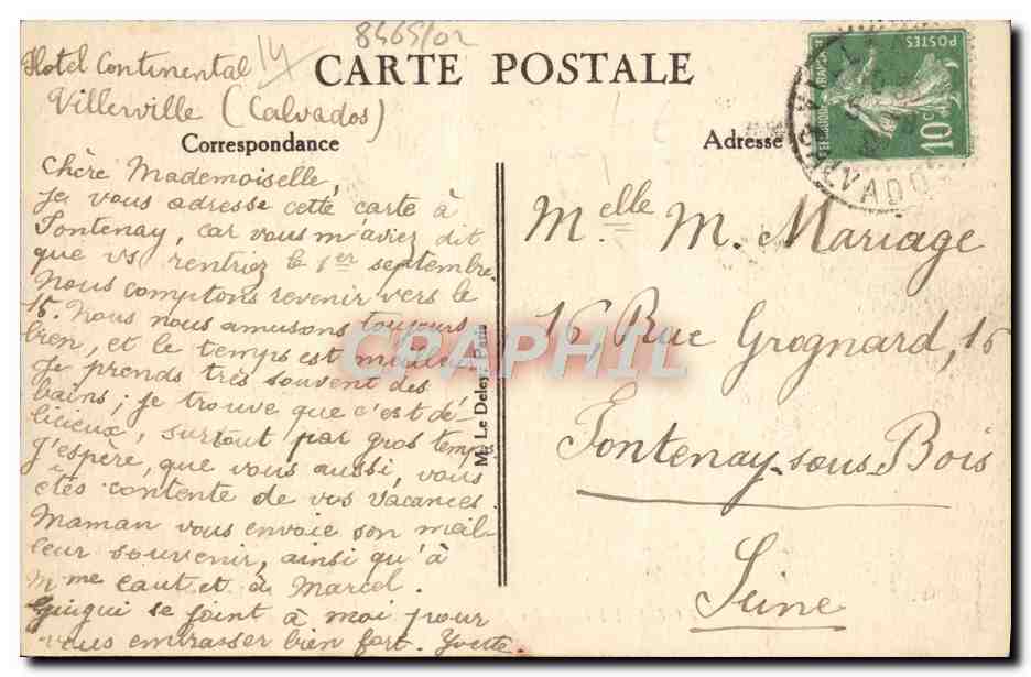 Trouville — Le Nouveau Casino, vu de la Plage — G. F. La Haze — Verso