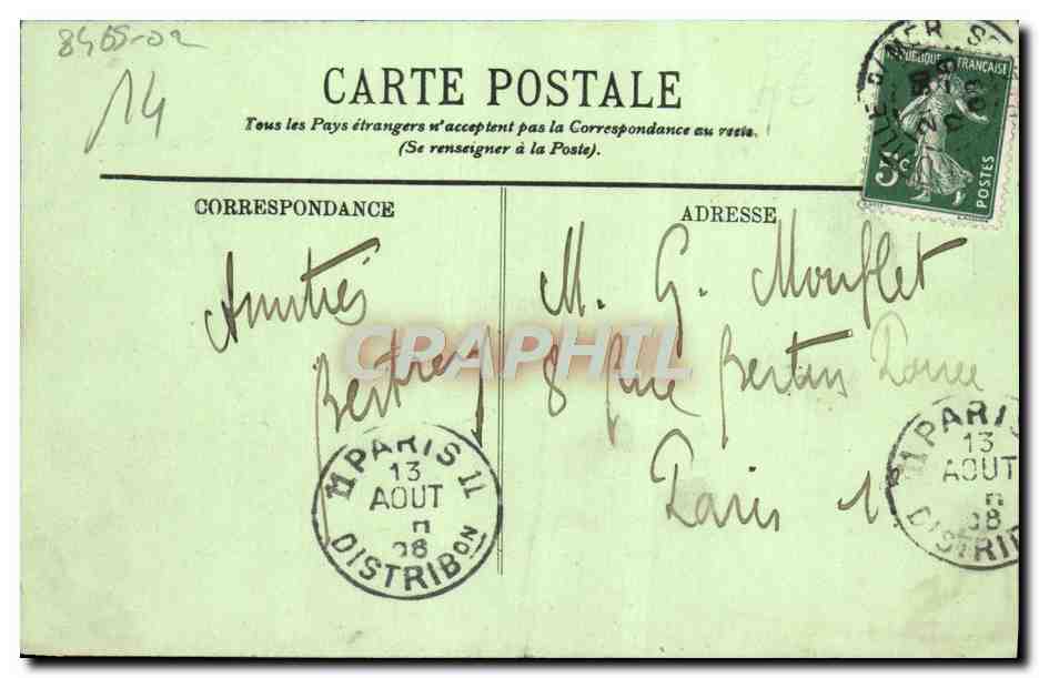CPA Trouville Le Casino et les Planches — Rückseite