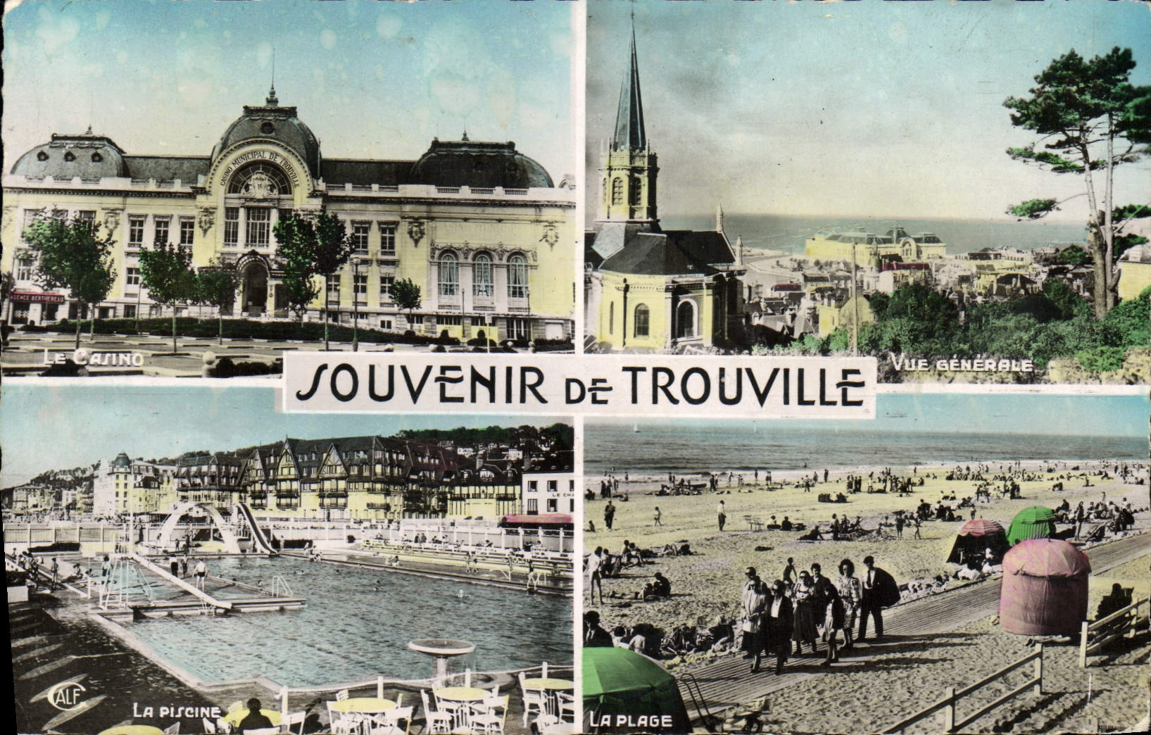 CPM Trouville La piscine Vue generale Le casino La plage 