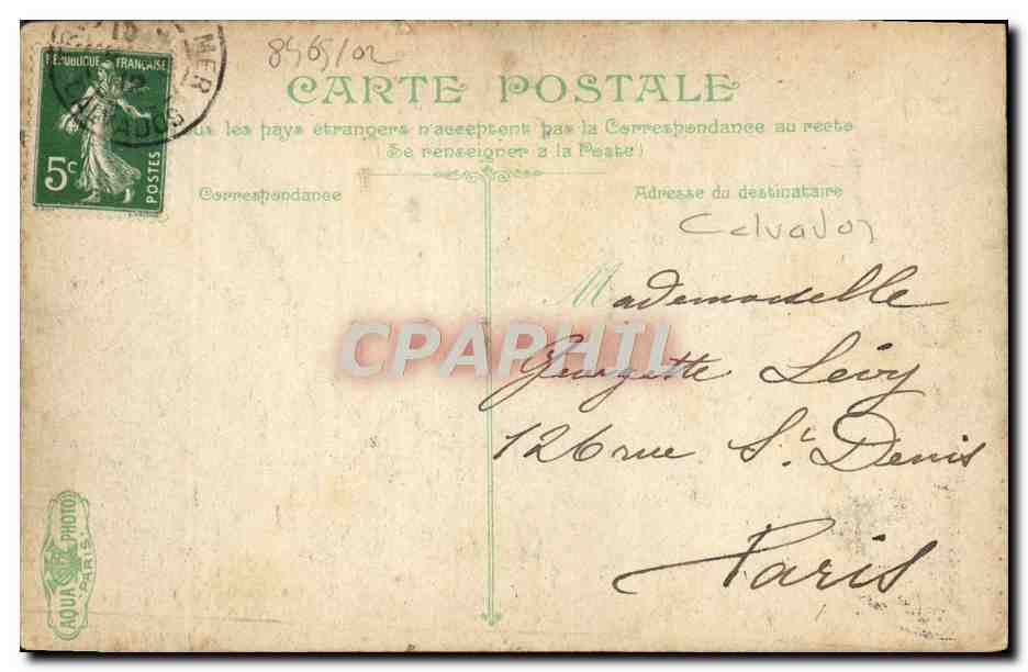 CPA Trouville L'Hotel de Paris  — Verso