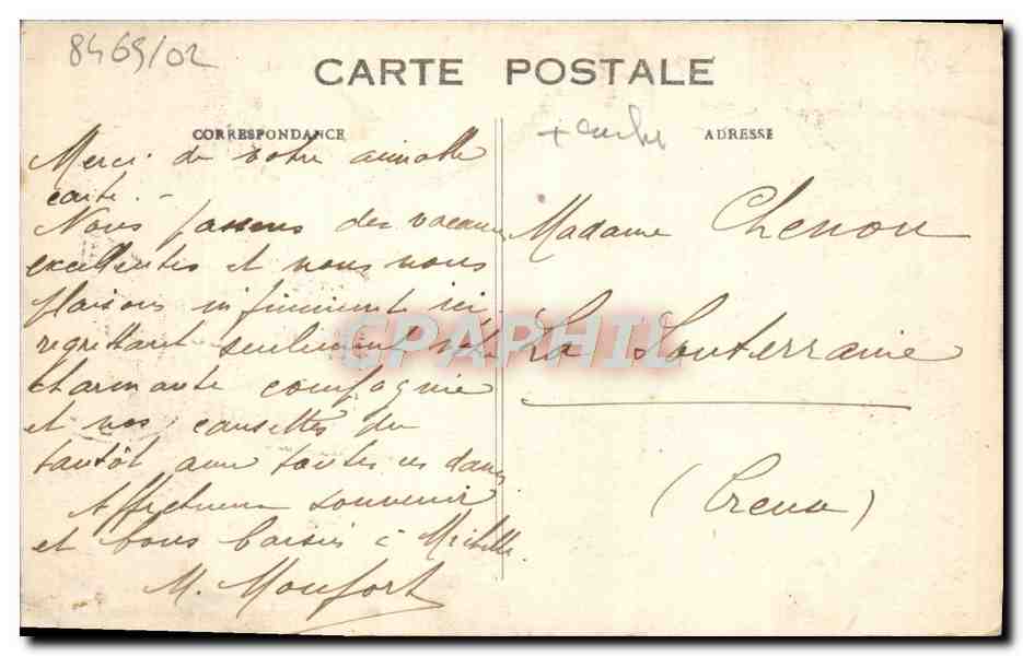 CPA Trouville Les hotels de Paris et Palace vus de la plage  — Rückseite