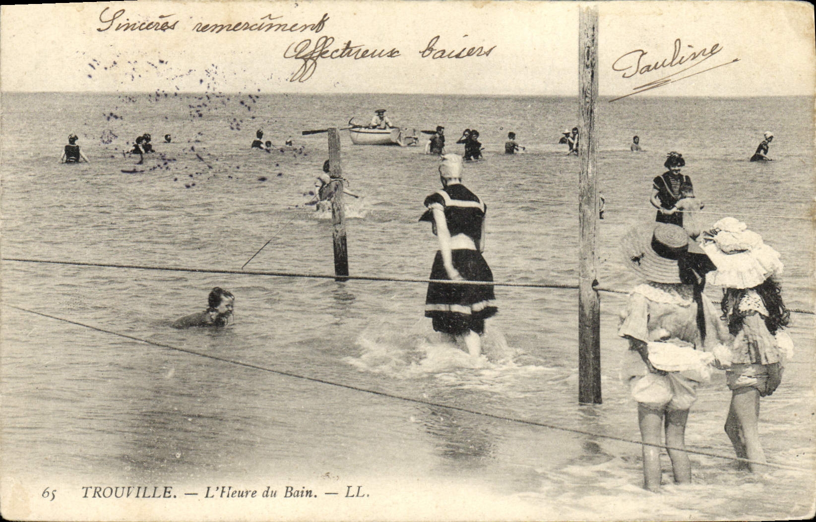 CPA Trouville L'Heure du Bain Enfants