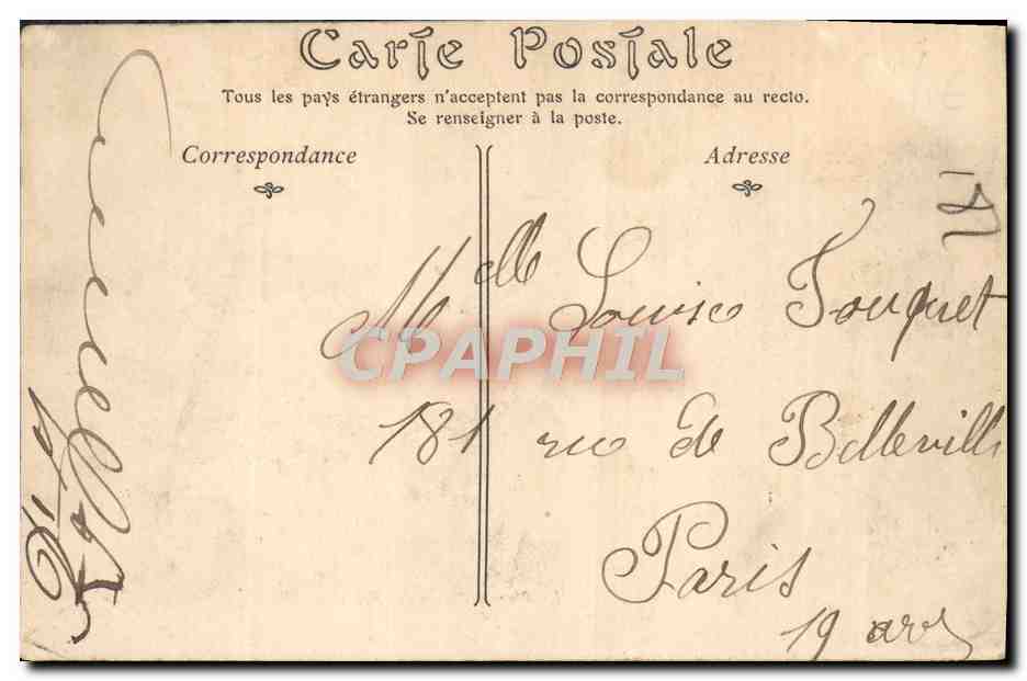 CPA Trouville La Plage a L'Heure des Bains — Verso